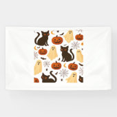 ヴィンテージハロウィーン幽霊&ブラックキャットパターンクラス 横断幕 (横)