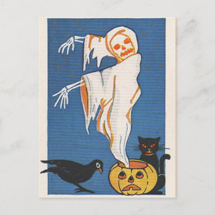 ヴィンテージハロウィーン幽霊 ポストカード