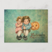 ヴィンテージハロウィーン怖い小さな子供 ポストカード (正面)