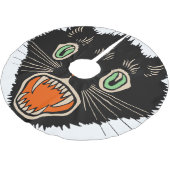 ヴィンテージハロウィーン怖い黒猫 ブラッシュドポリエステルツリースカート (アングル)