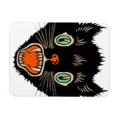 ヴィンテージハロウィーン怖い黒猫 マグネット (横)