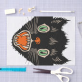 ヴィンテージハロウィーン怖い黒猫 薄葉紙 (クラフト)