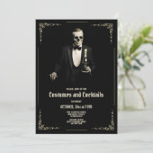 ヴィンテージハロウィーン招待状テンプレート 招待状 (スタンド正面)