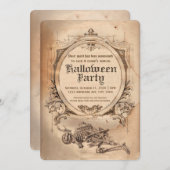 ヴィンテージハロウィーン招待状ビクトリアンゴシック 招待状 (正面/裏面)