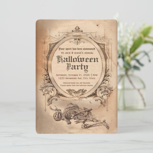 ヴィンテージハロウィーン招待状ビクトリアンゴシック 招待状 (スタンド正面)