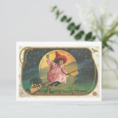 ヴィンテージハロウィーン招待状魔女オンザブロム 招待状 (スタンド正面)