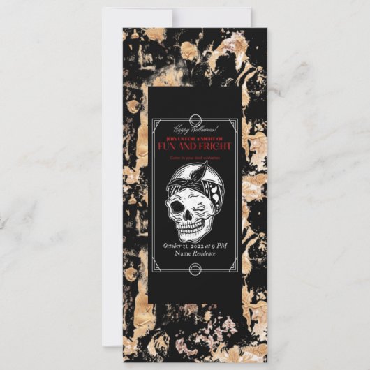 ヴィンテージハロウィーン招待状 – コスチュームパーティー 招待状 (正面)