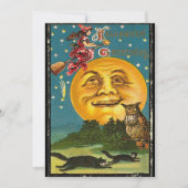 ヴィンテージハロウィーン挨拶ウィッチ飛んでいるオンブロム カード (正面)