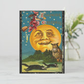 ヴィンテージハロウィーン挨拶ウィッチ飛んでいるオンブロム カード (スタンド正面)