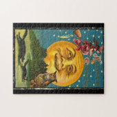 ヴィンテージハロウィーン挨拶ウィッチ飛んでいるオンブロム ジグソーパズル (横)