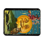 ヴィンテージハロウィーン挨拶ウィッチ飛んでいるオンブロム マグネット (横)