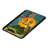 ヴィンテージハロウィーン挨拶ウィッチ飛んでいるオンブロム マグネット (左側)