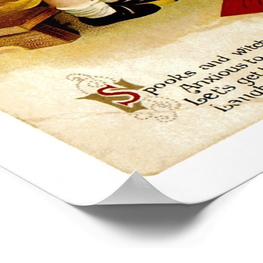 ヴィンテージハロウィーン挨拶 ポスター (角)