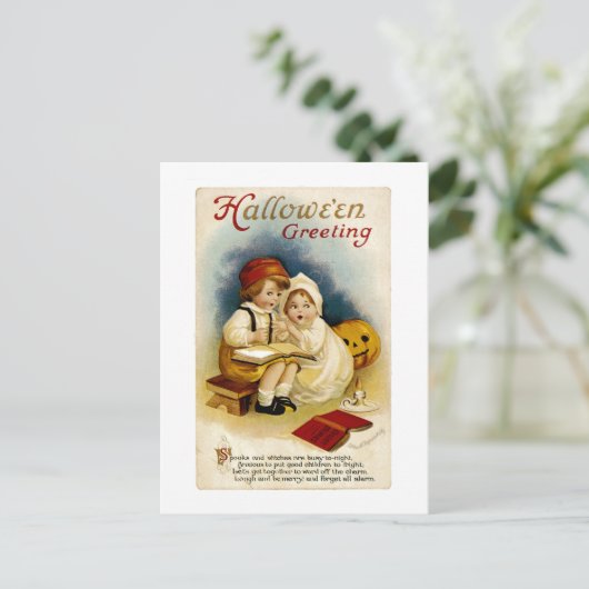 ヴィンテージハロウィーン挨拶 ポストカード (スタンド正面)