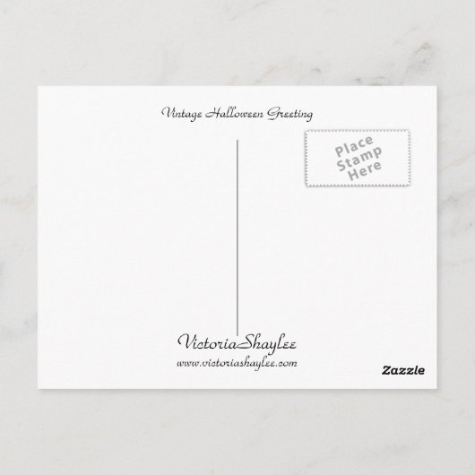 ヴィンテージハロウィーン挨拶 ポストカード (裏面)