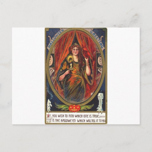 ヴィンテージハロウィーン挨拶 ポストカード (正面)