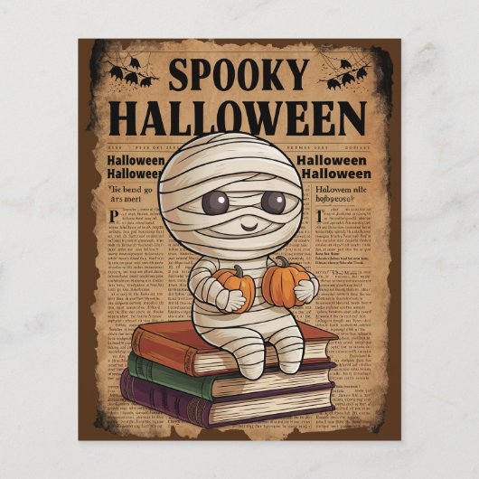 ヴィンテージハロウィーン新聞スクラップブック紙 (裏面)