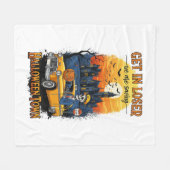 ヴィンテージハロウィーン映画 フリースブランケット (正面(横))