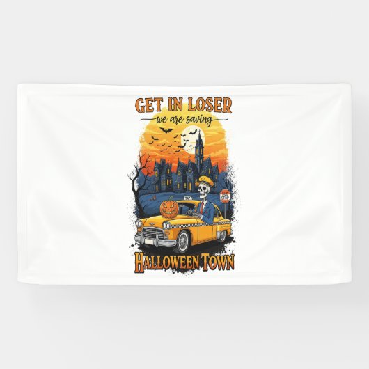 ヴィンテージハロウィーン映画 横断幕 (横)