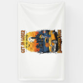 ヴィンテージハロウィーン映画 横断幕 (縦)