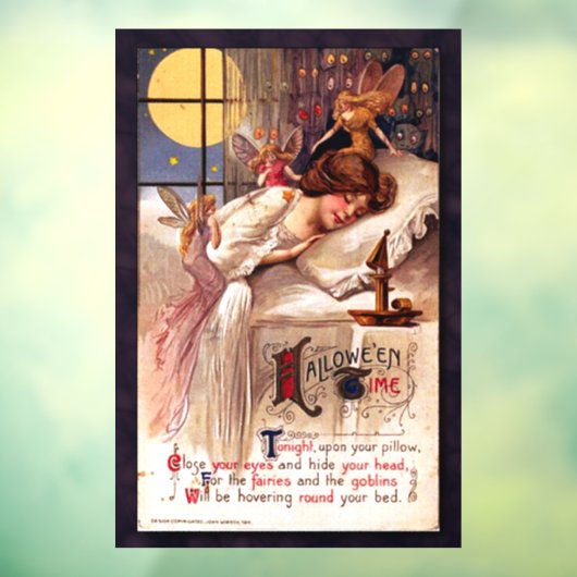 ヴィンテージハロウィーン時間妖精の国と眠る女の子 ウィンドウサイン (シート3)