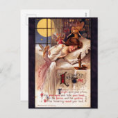 ヴィンテージハロウィーン時間妖精の国と眠る女の子 シーズンポストカード (正面/裏面)