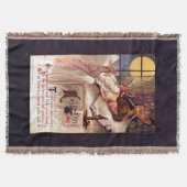 ヴィンテージハロウィーン時間妖精の国と眠る女の子 スローブランケット (正面)