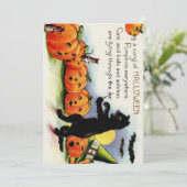 ヴィンテージハロウィーン歌うカボチャ招待状カード 招待状 (スタンド正面)