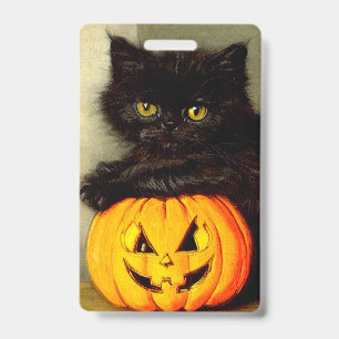 ヴィンテージハロウィーン猫とジャック・オランタン バッジ