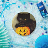 ヴィンテージハロウィーン猫とジャック・オランタン ペーパープレート (パーティー)