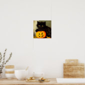 ヴィンテージハロウィーン猫とジャック・オランタン ポスター (キッチン)