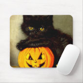 ヴィンテージハロウィーン猫とジャック・オランタン マウスパッド (マウス)