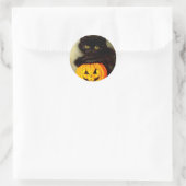 ヴィンテージハロウィーン猫とジャック・オランタン ラウンドシール (バッグ)