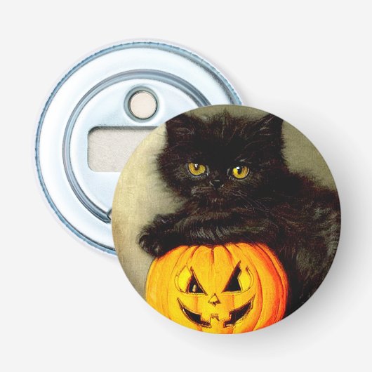 ヴィンテージハロウィーン猫とジャック・オランタン 栓抜き (正面)
