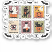 ヴィンテージハロウィーン猫切手コレクションT-s シール (正面)