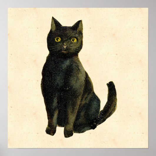 ヴィンテージハロウィーン猫 ポスター (正面)