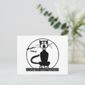 ヴィンテージハロウィーン猫 ポストカード (スタンド正面)