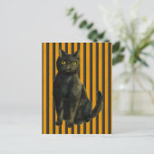 ヴィンテージハロウィーン猫 ポストカード (スタンド正面)