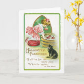 ヴィンテージハロウィーン用グリーティングカード カード (黄色い花)