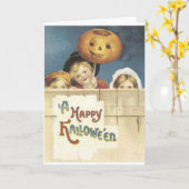 ヴィンテージハロウィーン用グリーティングカード カード (黄色い花)