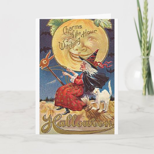 ヴィンテージハロウィーン用グリーティングカード カード (正面)