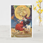 ヴィンテージハロウィーン用グリーティングカード カード (黄色い花)