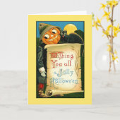 ヴィンテージハロウィーン用グリーティングカード カード (黄色い花)