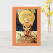 ヴィンテージハロウィーン用グリーティングカード カード (黄色い花)