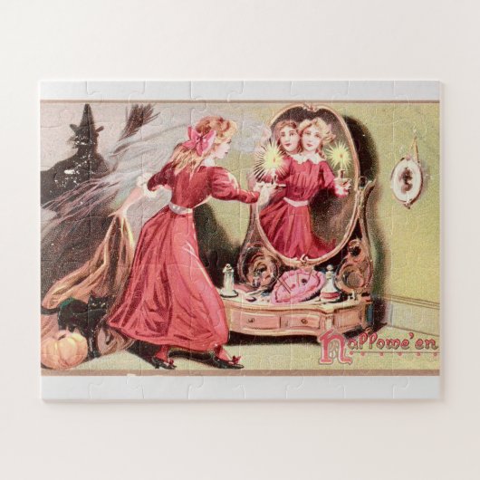 ヴィンテージハロウィーン用グリーティングカード ジグソーパズル (横)