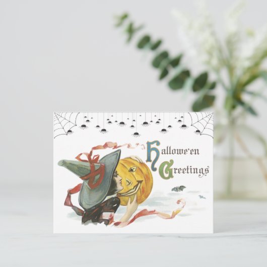 ヴィンテージハロウィーン用挨拶はがき ポストカード (スタンド正面)