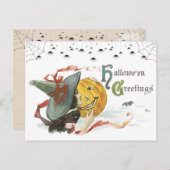 ヴィンテージハロウィーン用挨拶はがき ポストカード (正面/裏面)