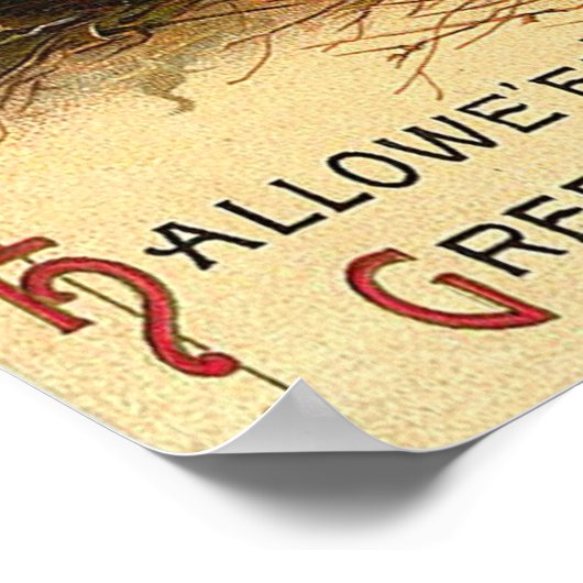 ヴィンテージハロウィーン用挨拶ポスター ポスター (角)