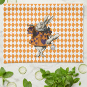 ヴィンテージハロウィーン白うさぎアリスinワンダーランド キッチンタオル (折り畳み)