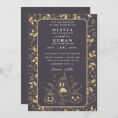 ヴィンテージハロウィーン結婚式招待状 招待状 (正面/裏面)